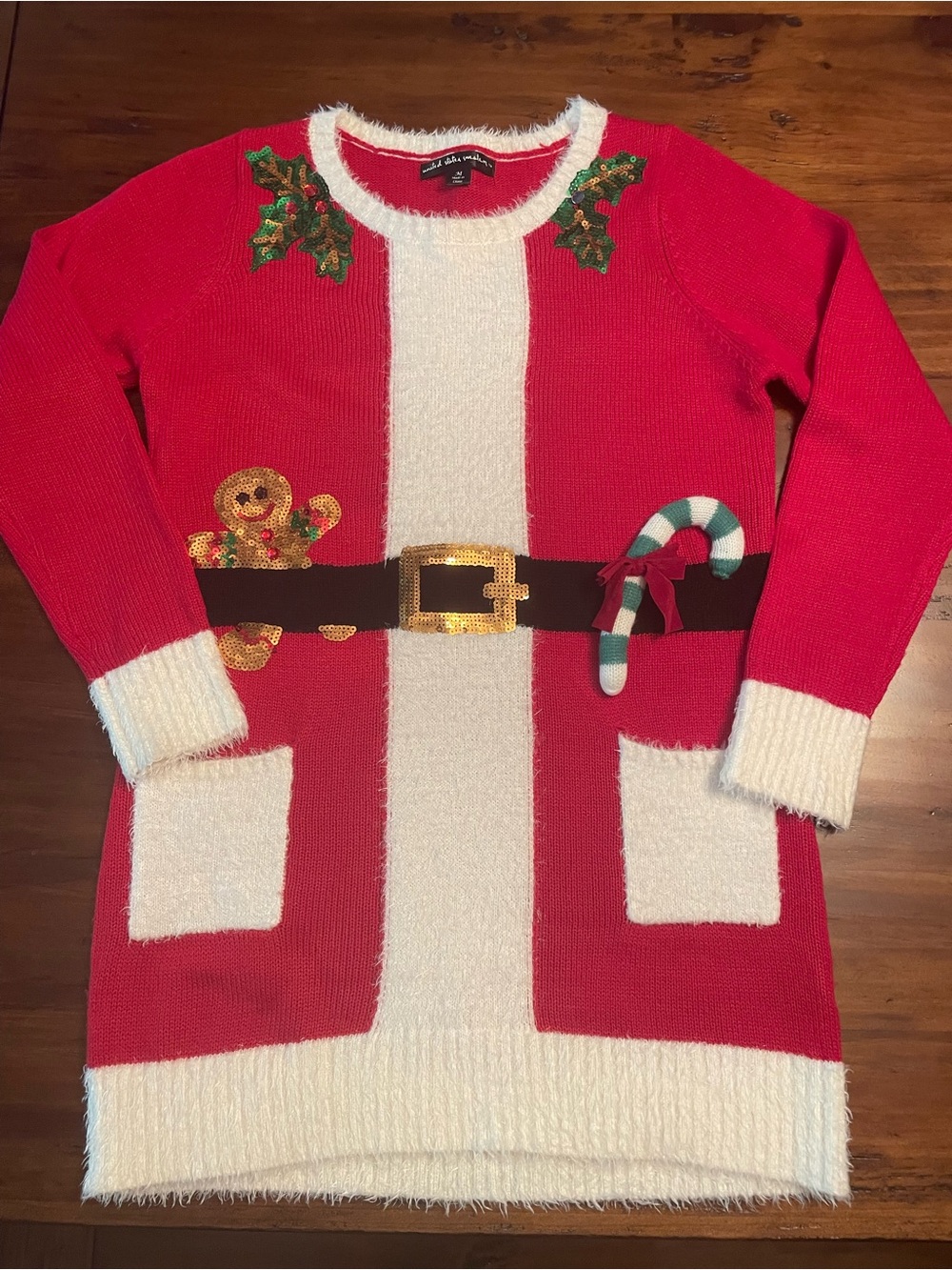 Holiday Sequined Tunic Sweater Size M